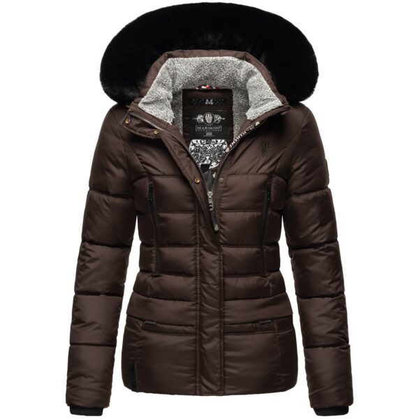 NAVAHOO Damen Winterjacke Steppjacke mit Teddyfell & Kunstpelz Kapuze Loveleen