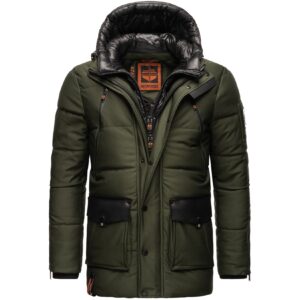 STONE HARBOUR Herren Winterjacke Warm Gefütterter Wintermantel mit Doppelter Kapuze Mitjaa