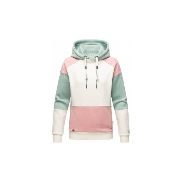 NAVAHOO Damen Kapuzensweatshirt Verspielter Hoodie Pullover im Colorblocking Look Babykätzchen