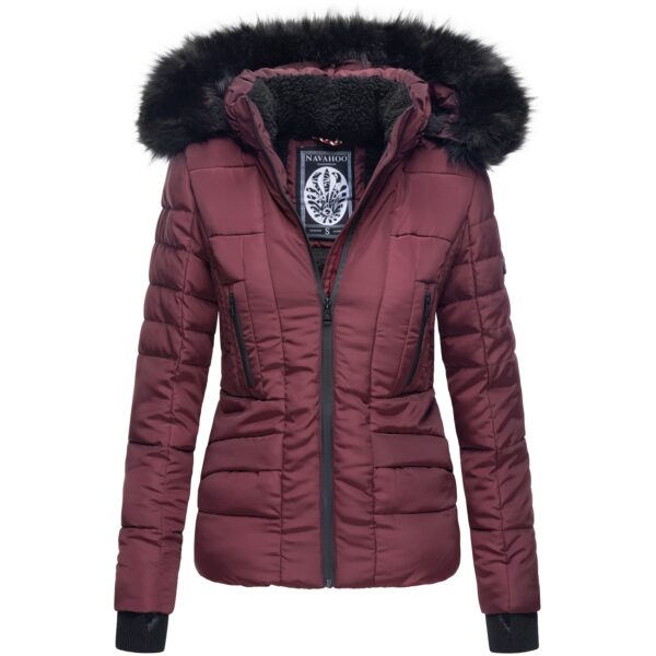 NAVAHOO Damen hochwertige Steppjacke Winterjacke mit edler Kunstfell- Kapuze Adele