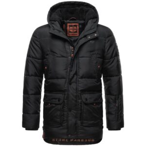 STONE HARBOUR Herren Winterjacke Lange Parka Jacke Kapuze warm gefüttert Mironoo