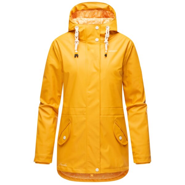 NAVAHOO Damen Warmer Regenjacke Wasserdichter Regenmantel mit Kapuze Oceans Heart