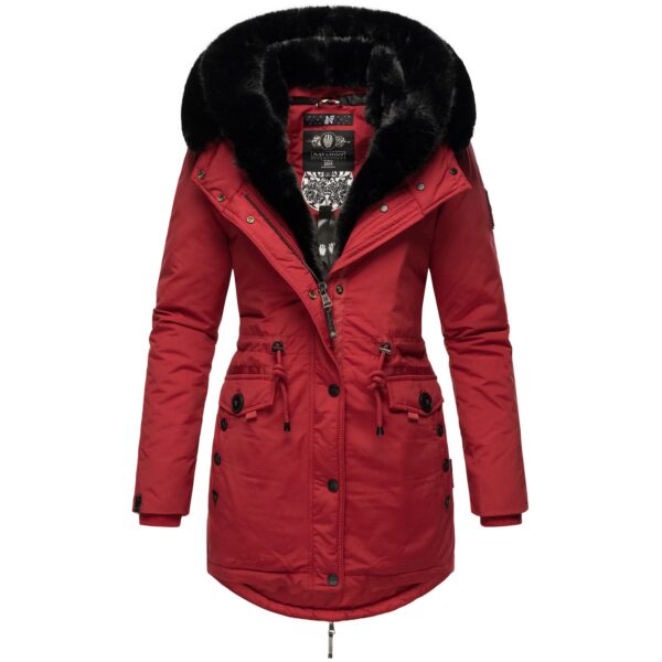 NAVAHOO Damen Wintermantel Winterparka Gefüttert mit 2 Kunstpelz-Kapuzen Sweety Deluxe