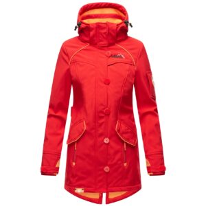 MARIKOO Damen Outdoor Softshell Jacke mit abnehmbarer Kapuze Soulinaa