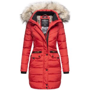 NAVAHOO Damen Stylischer Steppmantel Winter Parka mit edlem Fellimitat Paula