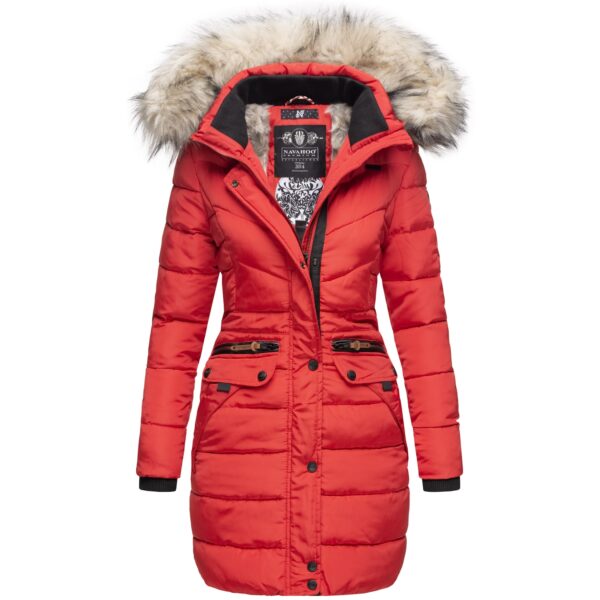 NAVAHOO Damen Stylischer Steppmantel Winter Parka mit edlem Fellimitat Paula