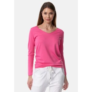 PM SELECTED Damen Longsleeve Legeres Langarm Sommer Shirt mit V-Ausschnitt in Einheitsgröße PM16