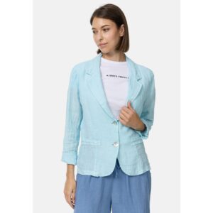 PM SELECTED Damen Edler Leinen Kurzblazer Business Blazer mit Reverskragen in Einheitsgröße PM53