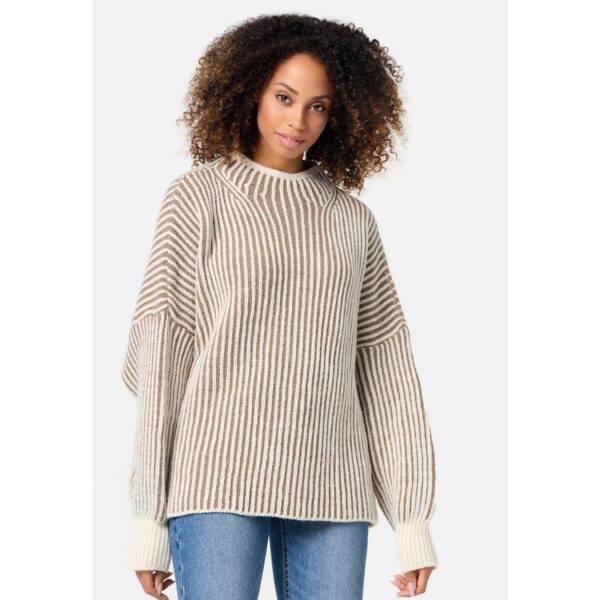 PM SELECTED Damen Warmer Strickpullover mit Streifen in Einheitsgröße PM65