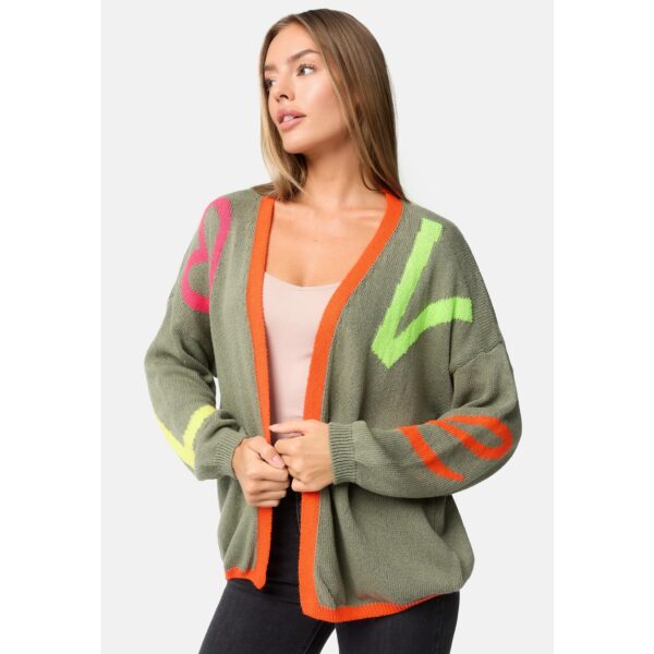 PM SELECTED Damen Trendige Baumwolle Strickjacke Cardigan im 80ies Style in Einheitsgröße PM78