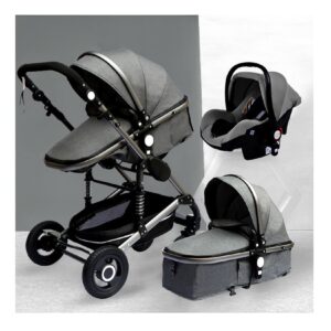 TPFLiving Kombi-Kinderwagen 3in1 Set - Modell 2 Stoff - Rot