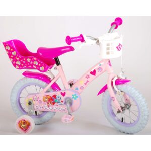 TPFSports Paw Patrol Kinderfahrrad - Mädchen - 12 Zoll - Rücktritt + Handbremse - Rosa