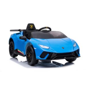 TPFLiving Elektro-Kinderauto Lamborghini Huracan  schwarz - Kinderauto - Elektroauto - Ledersitz und Sicherheitsgurt