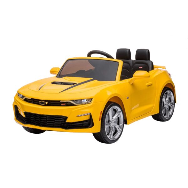 TPFLiving Elektro-Kinderauto Chevrolet Camaro  gelb - Kinderauto - Elektroauto - Ledersitz und Sicherheitsgurt