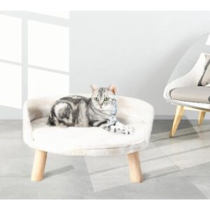 TPFLiving Tiersofa Tiersofa mit Füßen zum Montieren weiss - Tiersofa Hund - Tiersofa Katze -