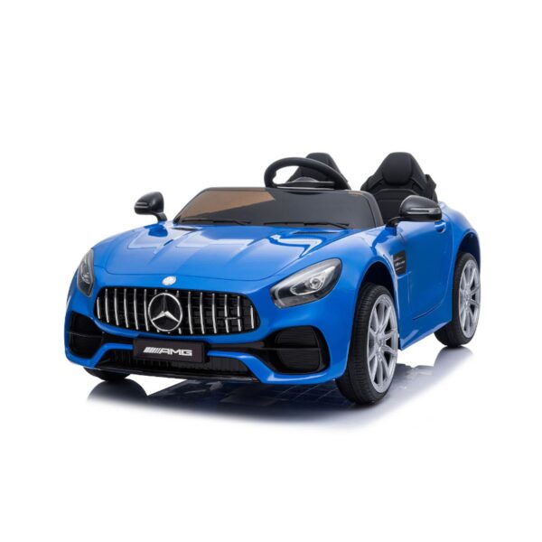 TPFLiving Elektro-Kinderauto Mercedes GT AMG Doppelsitzer weiss - Kinderauto - Elektroauto - Ledersitz und Sicherheitsgurt