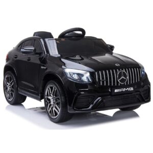 TPFLiving Elektro-Kinderauto Mercedes GLC63 S  schwarz - Kinderauto - Elektroauto - Ledersitz und Sicherheitsgurt