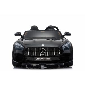 TPFLiving Elektro-Kinderauto Mercedes GT R Doppelsitzer schwarz - Kinderauto - Elektroauto - Ledersitz und Sicherheitsgurt