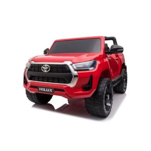 TPFLiving Elektro-Kinderauto Toyota Hilux  rot - Kinderauto - Elektroauto - Ledersitz und Sicherheitsgurt