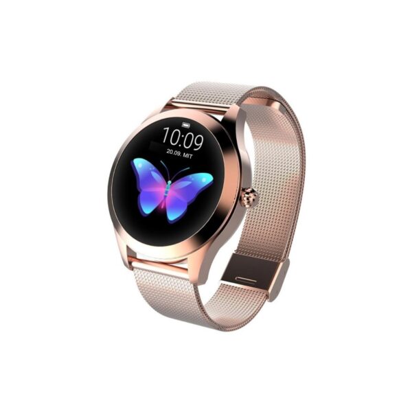 TPFNet Damen Smart Watch / Fitness Tracker IP68 - Milanaise Armband - Android & IOS - Rose Gold