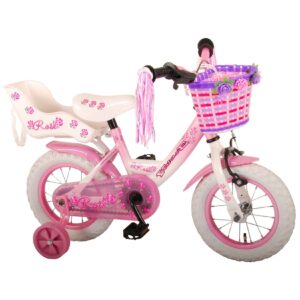 TPFSports Rose Kinderfahrrad - Mädchen - 12 Zoll - 2 Handbremsen - Pink