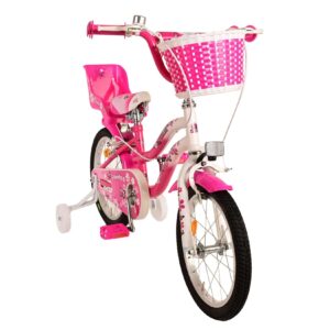 TPFSports Lovely Kinderfahrrad - Mädchen - 16 Zoll - 2 Handbremsen - Rosa