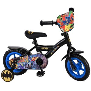 TPFSports DC Batman Kinderfahrrad - Jungen - 10 Zoll - Fester Gang - Schwarz