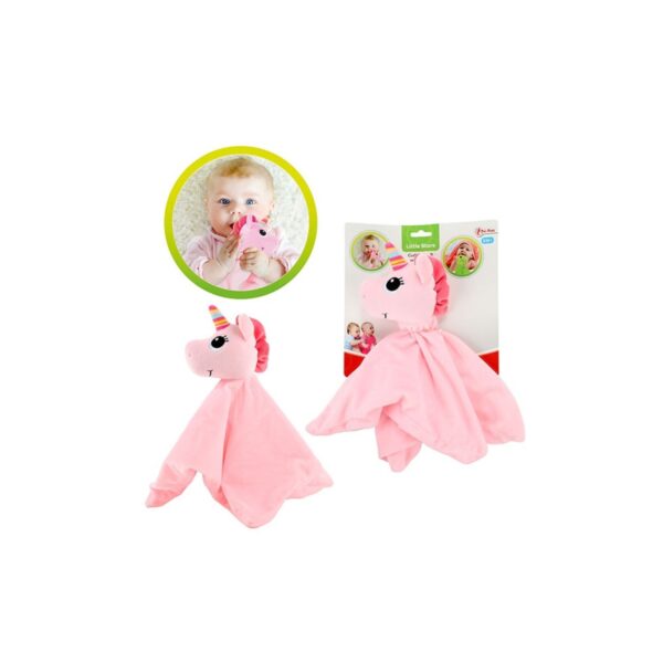 LITTLE STARS Baby Schmusetuch mit Rassel Einhorn Rosa