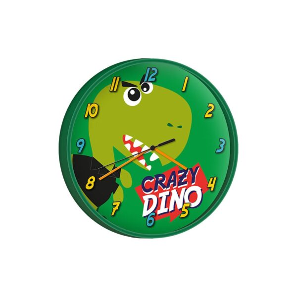 Dino Wanduhr mit einem lustigen T-Rex