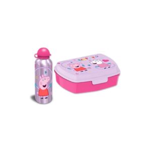 Peppa Wutz Lunchset Brotdose mit Aluminium Trinkflasche