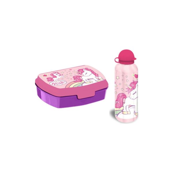 Einhorn Lunchset Brotdose mit Aluminium Flasche