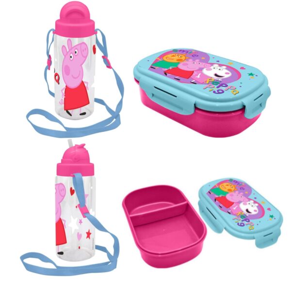 Lunchset Peppa Wutz Brotdose 2 Fächer und Trinkflasche