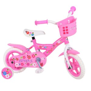 Kinderfahrrad Yipeeh Flowerie für Mädchen 10 Zoll Kinderrad Pink/Weiß