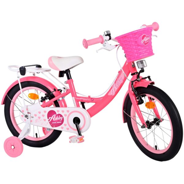 Kinderfahrrad Ashley für Mädchen 16 Zoll Kinderrad in Rosa/Rot