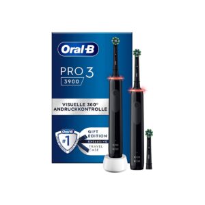 Oral-B Pro 3 3900N Black/Black elektrische Zahnbürste mit 2. Handstück