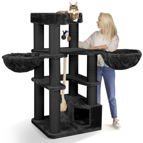 HAPPYPET Premium Kratzbaum 161 cm große Katzen stabil Katzenbaum   Anthrazit