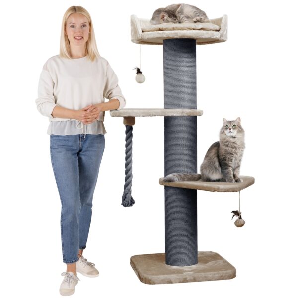 HAPPYPET Kratzbaum große Katzen 20 cm Stämme Katzenbaum 150 cm   Cappuccino